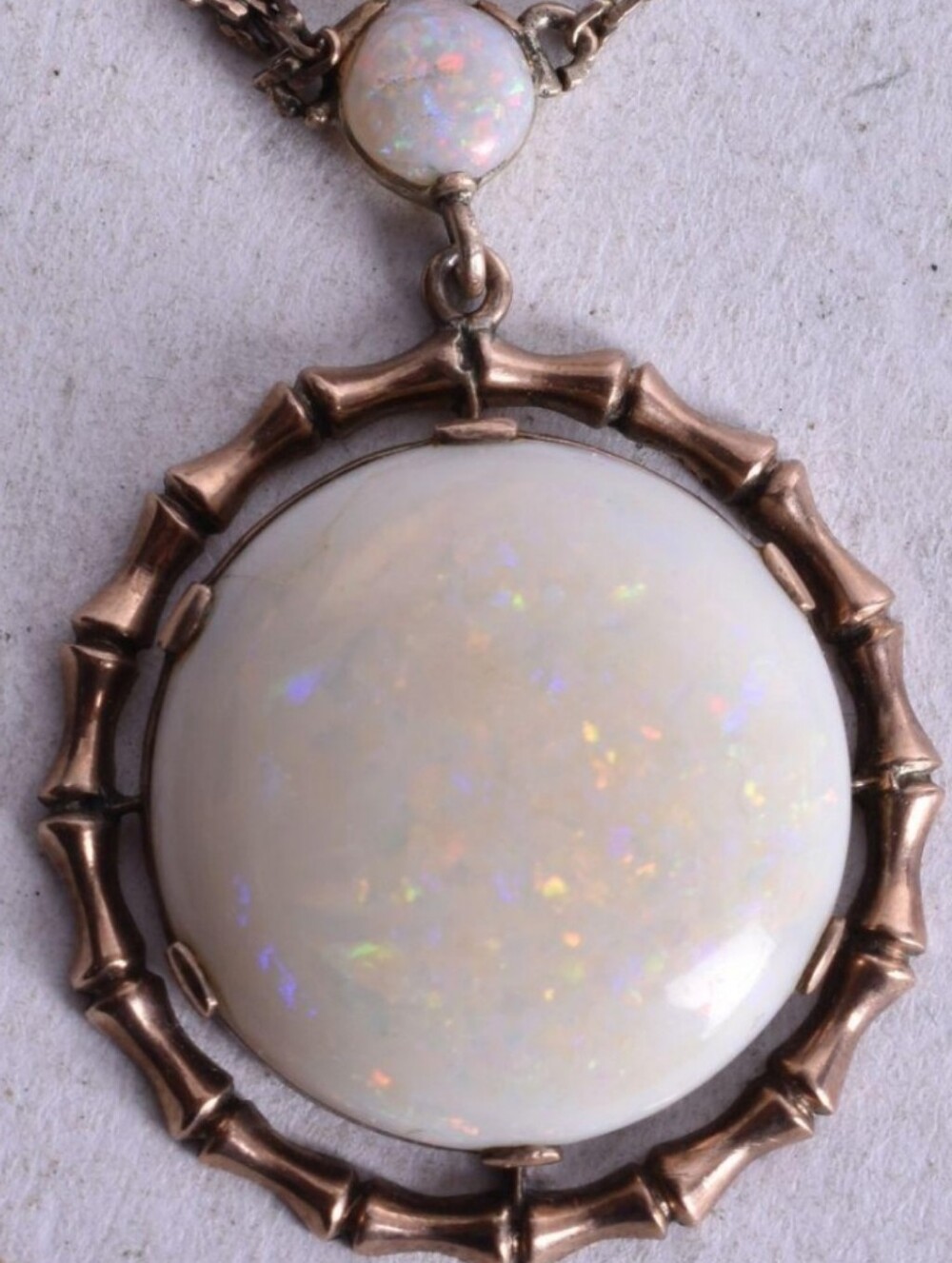 Vintage Victorian Edwardian Natural Opals 9ct.Rose Gold 7.7 grams Necklace